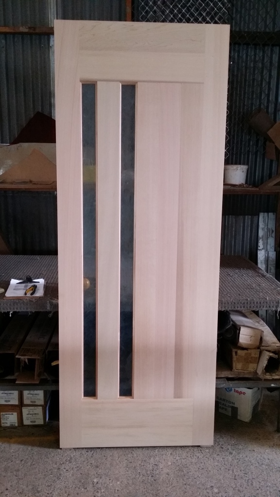 cedar door with rice paper lam 2